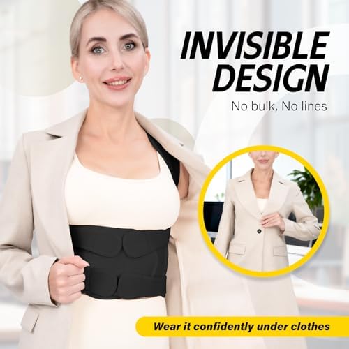 Back Brace Posture Corrector for Women & Men, Adjustable Full Back Support, Shoulder Straightener for Upper & Lower Back Pain Relief-Scoliosis, Hunchback, Waist Trainer (Large, Balck) - Image 4