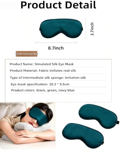 Double-Sided Mulberry Silk Eye Mask, Green - Image 3