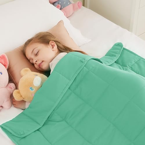 Weighted Blanket - 5 lbs Green Heavy Blanket - Small Size Breathable Lap Blanket(36"x48", 5 lbs) by HOSUKKO