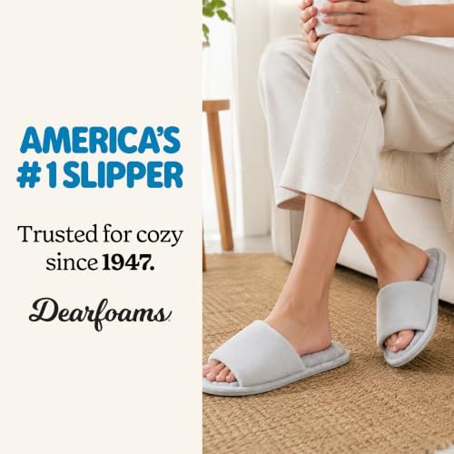 Dearfoams womens Slipper Memory Foam Summer House Shoe Beatrice Terry Slide - Image 4