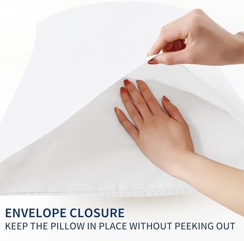 Zaizaihome 100% Egyptian Cotton Waffle Weave Pillowcases King Size 2 Pack - Image 4