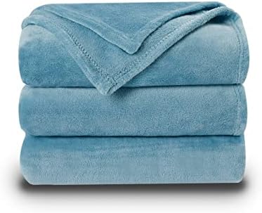 NANPIPER Fleece Blankets Super Soft Flannel King Size Blanket for Bed Luxury Cozy Microfiber Plush Fuzzy Blanket,Light Blue by NANPIPER