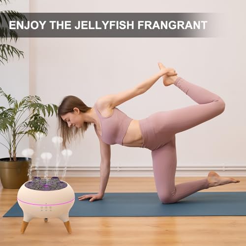 Jellyfish Essential Oil Diffuser, Sound-Reactive 5-Nozzle Mist, Remote - Image 5