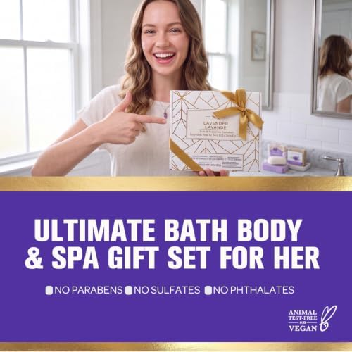 Gifts for Women, 6pc Lavender Felt Storage Spa Gift Baskets for Women - Image 6