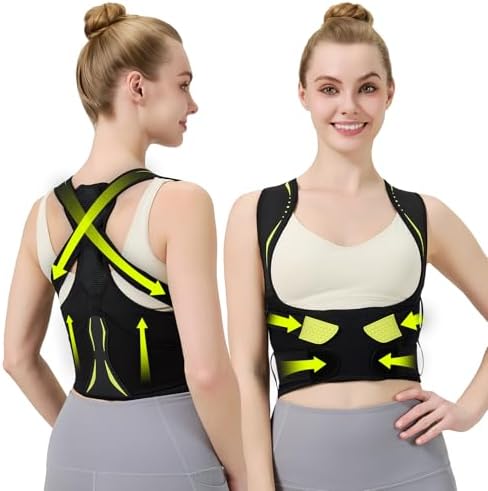 AOFIT Posture Corrector for Women, Adjustable Strap for Pain Relief Black S by aoFIT