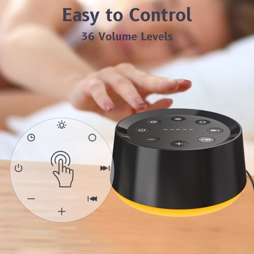 Brown Noise Sound Machine with 30 Soothing Sounds 12 Colors Night Light White Noise Machine for Adults Baby Kids Sleep Machines Memory Function 36 Volume Levels 5 Timers for Home Office Travel - Image 3