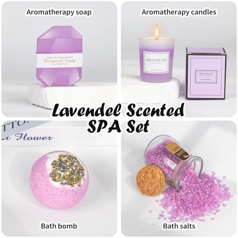 Birthday Gifts for Women, Relaxation Spa Gift Basket, Self Care & Thinking of You Care Package for Her, Mom, Wife, Girlfriend (Lavender Scent) - Image 4