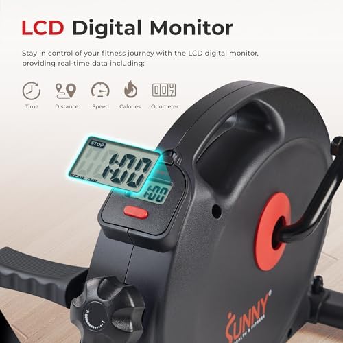 Sunny Health & Fitness Smart Mini Cycle, Under Desk Pedal Arm/Leg Exerciser - Image 4