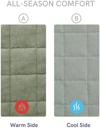 YnM Velvet Weighted Blanket, Ultra-Soft Heavy Bed Blankets, Heavy Weight Big Comforter, Oversized Bedspread & Home Decor Piece for All Season (Green, 90"x90" 20lbs, Full/Queen) - Image 4