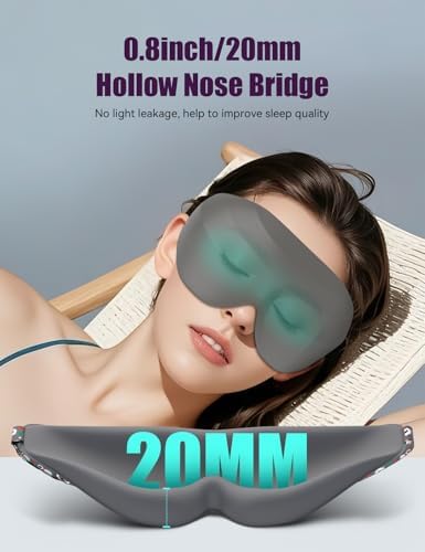 Sleep Mask for Side Sleeper Women Men, EVA BELLE Eye Mask for Sleeping Light Blocking, 3D Sleeping Mask Blackout, Soft Breathable Eye Shade Cover with Adjustable Elastic Strap for Travel Home Nap Rest - Image 3