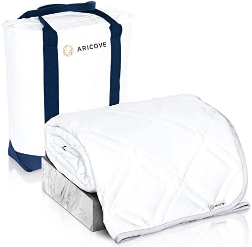 Aricove Cooling Weighted Blanket for Adults, 20 lbs, Full/Queen Size Weighted Blanket, 60x80 inches, Silky Soft Bamboo Viscose, Machine Washable, White by Aricove
