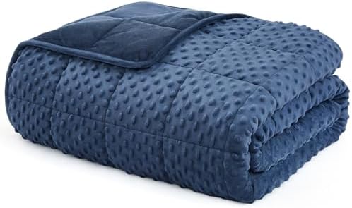 L'AGRATY Weighted Blanket for Adult - 60"x80" 20lbs Minky Dots Heavy Blanket with Glass Beads Soft Breathable for All-Season Summer Fall Winter Thick Comfort for Sleeping by LAGRATY