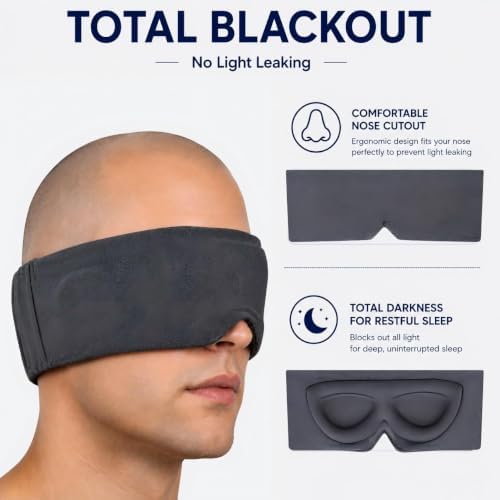 ALASKA BEAR Sleep Eye Mask for Back and Side Sleepers, Women or Men, Gray - Image 4