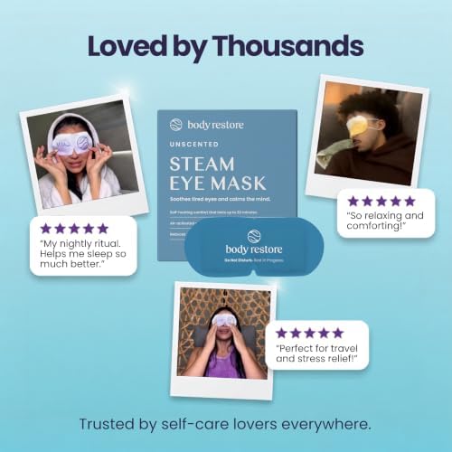 Body Restore Heated Eye Mask Warm Compress for Dry Eyes - Unscented 5 Pack - Image 2