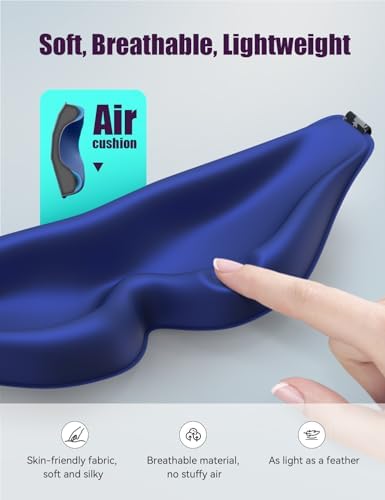 Sleep Mask for Side Sleeper Women Men, EVA BELLE Eye Mask for Sleeping Light Blocking, 3D Sleeping Mask Blackout, Soft Breathable Eye Shade Cover with Adjustable Elastic Strap for Travel Home Nap Rest - Image 3