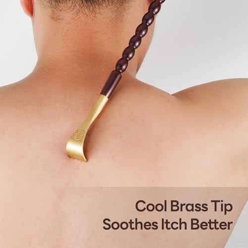 Tomorotec Back Scratcher Massager, Ebony Wood Brass Head Itch Relief 17.5" - Image 7
