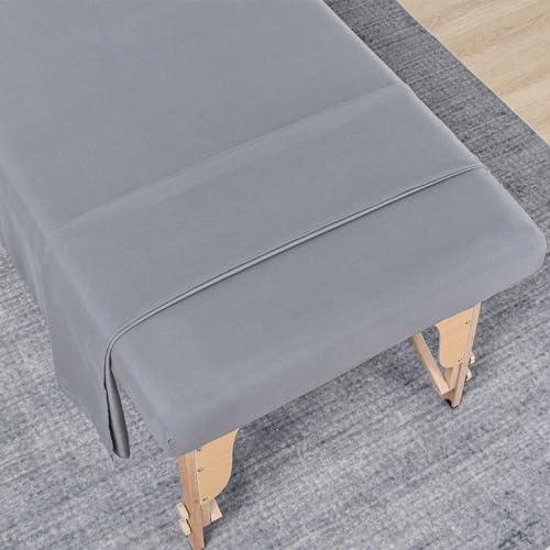 MRJ Microfiber Massage Sheet Set of 3 Pcs,for Massage Tables,Includes Massage Table Cover, Massage Fitted Sheet,and Massage Face Rest Cover,Gray - Image 3