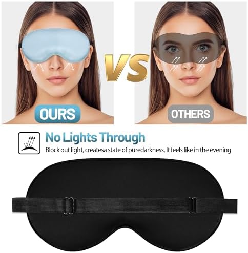 Silk Sleep Mask, Blackout Eye Mask for Sleeping with Adjustable Strap - Image 4