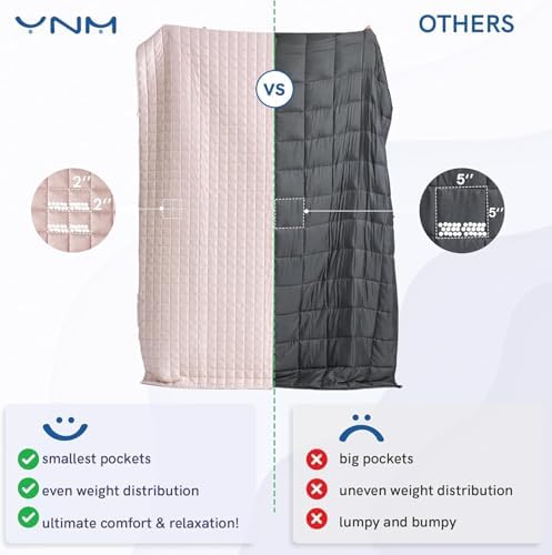 YnM Cooling Weighted Blanket for Adults, 15lbs Heavy Bed Throw Comforter with 100% PE Fabric, Ideal for Hot Sleepers or Summer Days(48x72 Inches for Twin/Full Bed, 15 Pounds, Pink) - Image 6