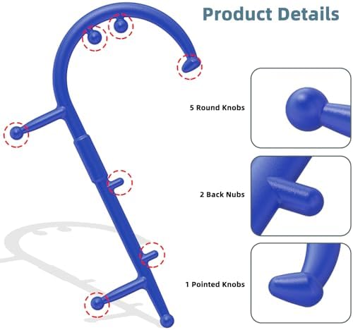 KEINE MARKE Massage Trigger Point Cane Body Deep Tissue Handheld Back, Neck, Shoulder, Leg and Feet Massager Rod, Muscle Release Tool Self Massage Hook Cane for Women & Men (Upgraded Blue) - Image 2