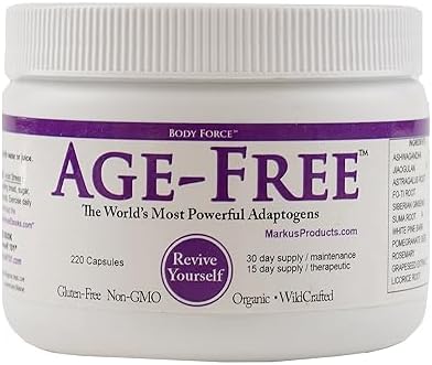 Body Force Age Free Formula - Antioxidant and Adaptogen Capsule Supplement with Tocotrienols, Full B Complex, Ellagitannin and Ashwagandha by Body+Force