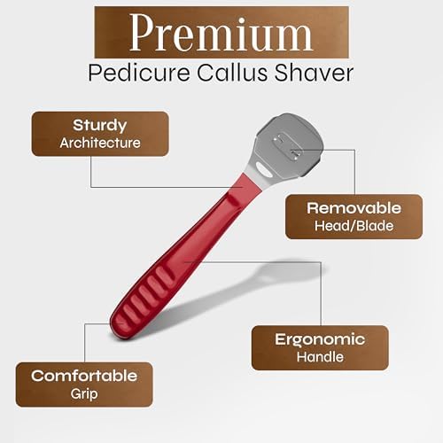 Facón Professional Callus Shaver Remover with 50 Blades, Pedicure Razor for Feet & Hands, Foot Razor for Callus Removal, Callus Blade Remover, Corn Shaver, Surgical Grade Premium Stainless Steel Tool - Image 6