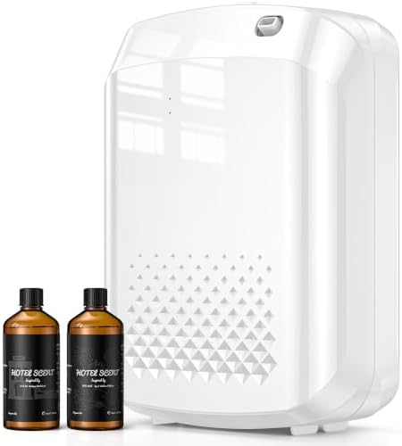 Waterless Essential Oil Diffuser with 2 x 100ML Oils, 3000 Sq.Ft Coverage for Large Home Hotel Office, 400ml Cold Air Scent Machine, Bluetooth App Control, Quiet Aroma Diffuser Wall Mount by XEITIN