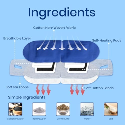 LANNA Heated Steam Eye Mask, Disposable 120 Minutes, Blue Unscented, 10 Pcs - Image 4