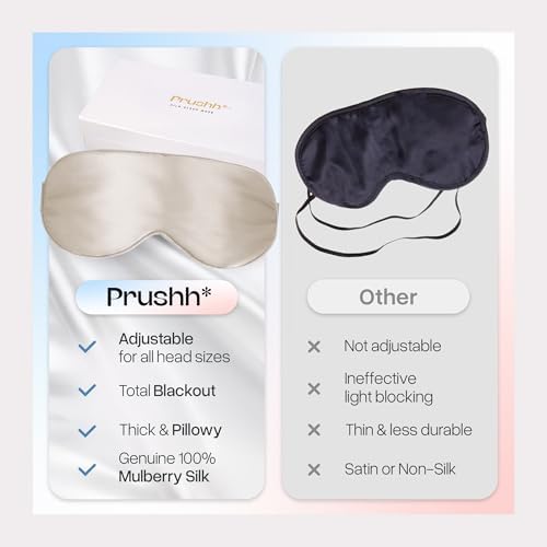 Silk Sleep Mask - Luxurious 100% Pure Mulberry Silk Eye Mask for Restful Sleep and Travel, Hypoallergenic, Cooling, Total Blackout, Adjustable for Women & Men (Champagne Gold) - Image 6