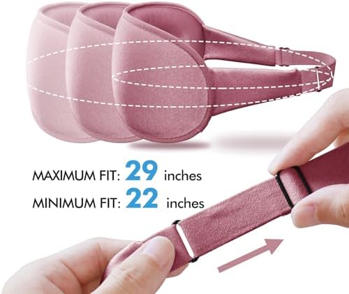 Sleep Mask for Men and Women, 3D Blackout Eye Mask for Side Sleepers, Rose - Image 4