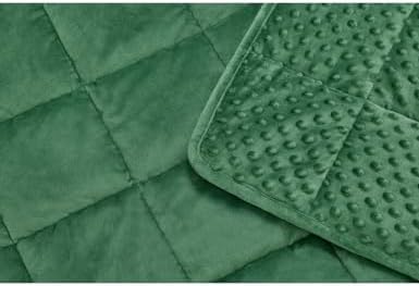 TONGDADA Minky Weighted Blanket | 40''x60'',7lbs | Cozy and Soft Minky Weighted Throw Blanket | Luxury Velvet with Premium Glass Beads | Dark Green Minky - Image 4