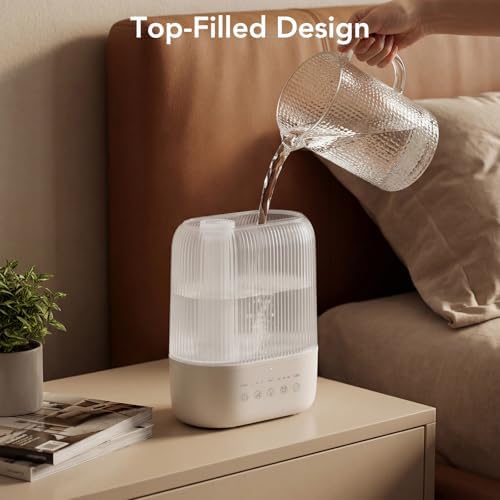 Electactic 3L Top Fill Humidifier, Essential Oil Diffuser & Cool Mist Humidifiers, Smart Humidity Control, Quiet Ultrasonic, 360° Nozzle, 7-Color Light for Bedroom, Home Office - Image 6