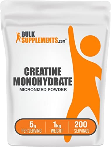 BulkSupplements.com Creatine Monohydrate Powder - Micronized Creatine Powder, Unflavored - Pure & Gluten Free, 5g (5000mg) per Servings, 1kg (2.2 lbs) (Pack of 1) by BULKSUPPLEMENTSCOM