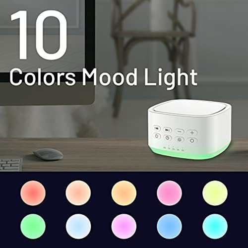 Magicteam White Noise Machine 10 Colors Lights and 25 Soothing Sounds Sleep Sound Machine with 5 Timers with Memory Feature Portable Sound Machine for Baby Adults. (White) - Image 3
