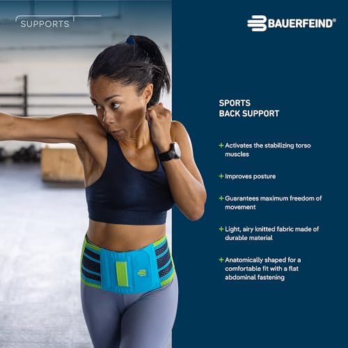 Bauerfeind Sports Back Support - Breathable Compression - Back Panel Features Anatomically Contoured Pad with Nubs for Massaging Effect - Air Knit Fabric Breathable, Durable, Washable - Image 5