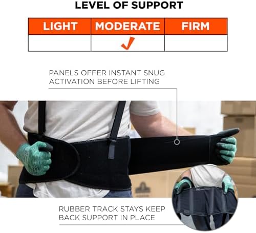 Ergodyne ProFlex 100 Back Support Brace, 8" Spandex Belt, Adjustable, Removeable Straps - Image 3