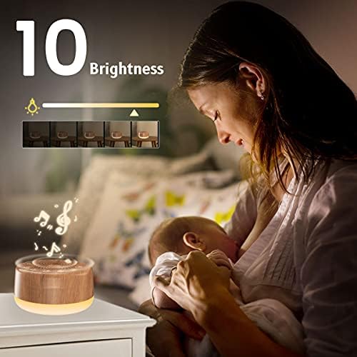 Easysleep Sound White Noise Machine with 25 Soothing Sounds and Night Lights with Memory Function 32 Levels of Volume and 5 Sleep Timer Powered by AC or USB for Sleeping Relaxation (Wood) - Image 3