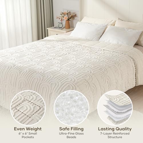 Cottonblue Jacquard Weighted Blanket for Adults 20 lbs Queen Size 60"x80" - Image 4