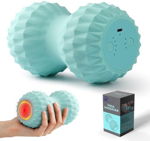 HODEMI Vibrating Peanut Massage Ball with Heat, Deep Tissue Trigger Point Massager for Back, Neck & Spine, Double Lacrosse Design for Myofascial Release & Muscle Relaxation by HODEMI