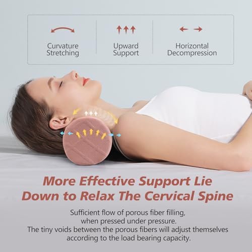Cozyhealth Cervical Roll Pillow, Medium Soft Memory Foam Neck Round Pillow Cylinder Bolster Pillow for Sleeping, Round Neck Support for Bed, Legs, Back and Yoga (Pink, Large - 4.7" H) - Image 6