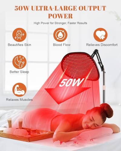 Astarexin Red Light Therapy for Face Body, 2-in-1 Infrared 432 LEDs Light Therapy with 660nm & 850nm Near Redlight Device Large Panel with Wireless Remote Stand Timer - Image 3