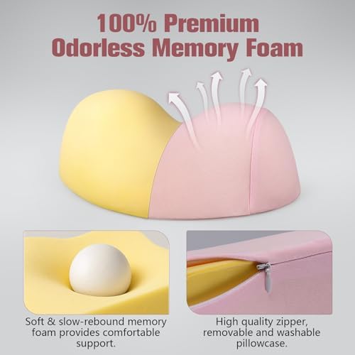 COMFYTHERA Small Neck Stretcher Pillow for Pain Relief, Soft Cervical Traction Device Neck Mild Support Pillow Memory Foam Cervical Neck Orthopedic Pillow for Tension Muscle Relax Relief (Pink) - Image 6