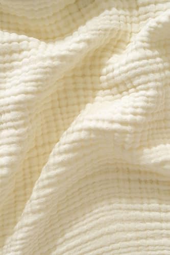 Muslin Blanket - Pure 100% Turkish Cotton Airy Soft Light Versatile Gauze Throw Blanket for Bed, Couch, Sofa (Natural, Queen XL Size (95" x 95" inch)) - Image 6