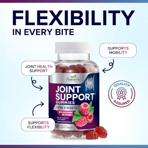 Joint Support Gummies - Extra Strength Glucosamine Gummy Supports Joints Health & Flexibility for Back, Knees, Hands - Natural Vitamin E Immune Support - Best Supplement for Women & Men - 120 Gummies - Image 5