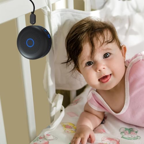 Sleepbox Portable White Noise Sound Machine 30 Soothing Sounds Rechargeable Battery Small for Travel 32 Volume Control Noise Canceling Sleep Machine Sound Therapy for Baby Kids Adults (Black) - Image 7
