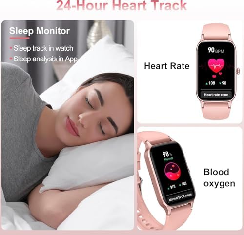 Jugeman Smart Watch for Men Women, 1.57" Smartwatch (Answer/Make Call), 2026 New Fitness Tracker with 110+Sport Modes, Heart Rate/Sleep Monitor, IP68 Waterproof, Smartwatches for Android iOS Pink - Image 3