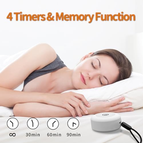 Sleepbox Sleep Sound Machine Portable Noise Machine with 30 Soothing Sounds 4 Timer Memory Function Rechargeable Battery 32 Volume Levels for Sleeping Traveling Relaxing for Baby Kids Adults (White) - Image 4