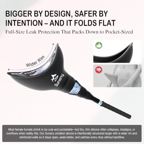 Female Urination Device, Reusable Female Urinal Silicone Women Pee Funnel | Women to Pee Standing Up, The Perfect Companion for Camping,Travel travel outdoor, folds compact, easy rinse - Image 2