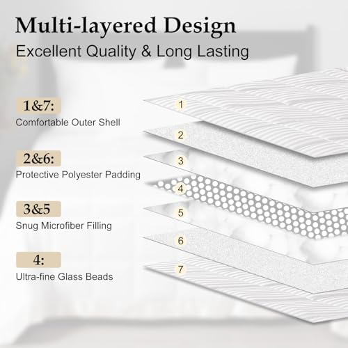 downluxe Weighted Blanket Queen Size, 15 lb Weighted Blanket with Glass Beads for All Season, Machine Washable Heavy Blanket (Ivory, 90 X 90 Inch) - Image 4