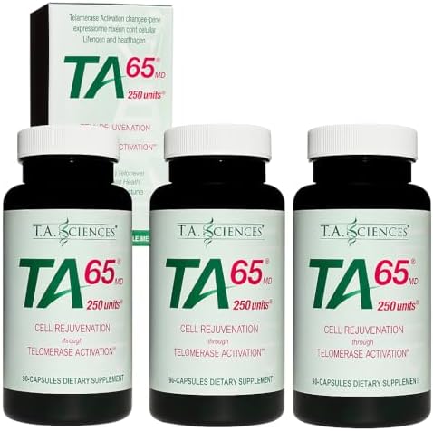 T.A. Sciences TA-65 Telomere Activation Supplement - 2.5 Times Potency, 90 Capsules, 3 Pack by DrStevenGabriel